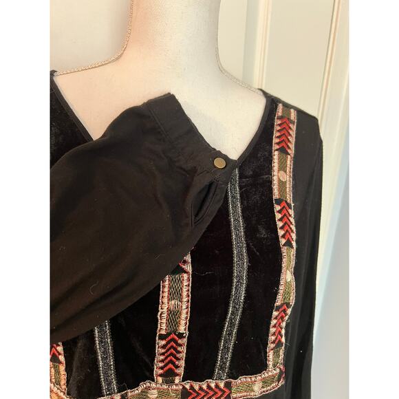 HANNAH WOMEN'S EMBROIDERED LONG SLEEVE TUNIC TOP BLOUSE SIZE LARGEIZE LARGE - Picture 5 of 6